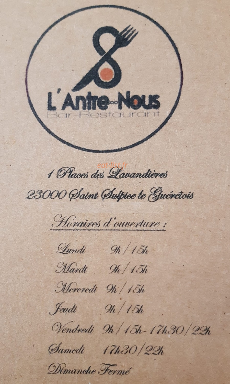 L'Antre Nous — carte page 1