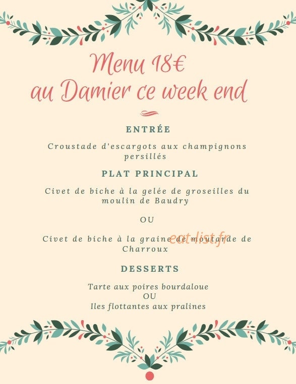Le Damier — carte page 2