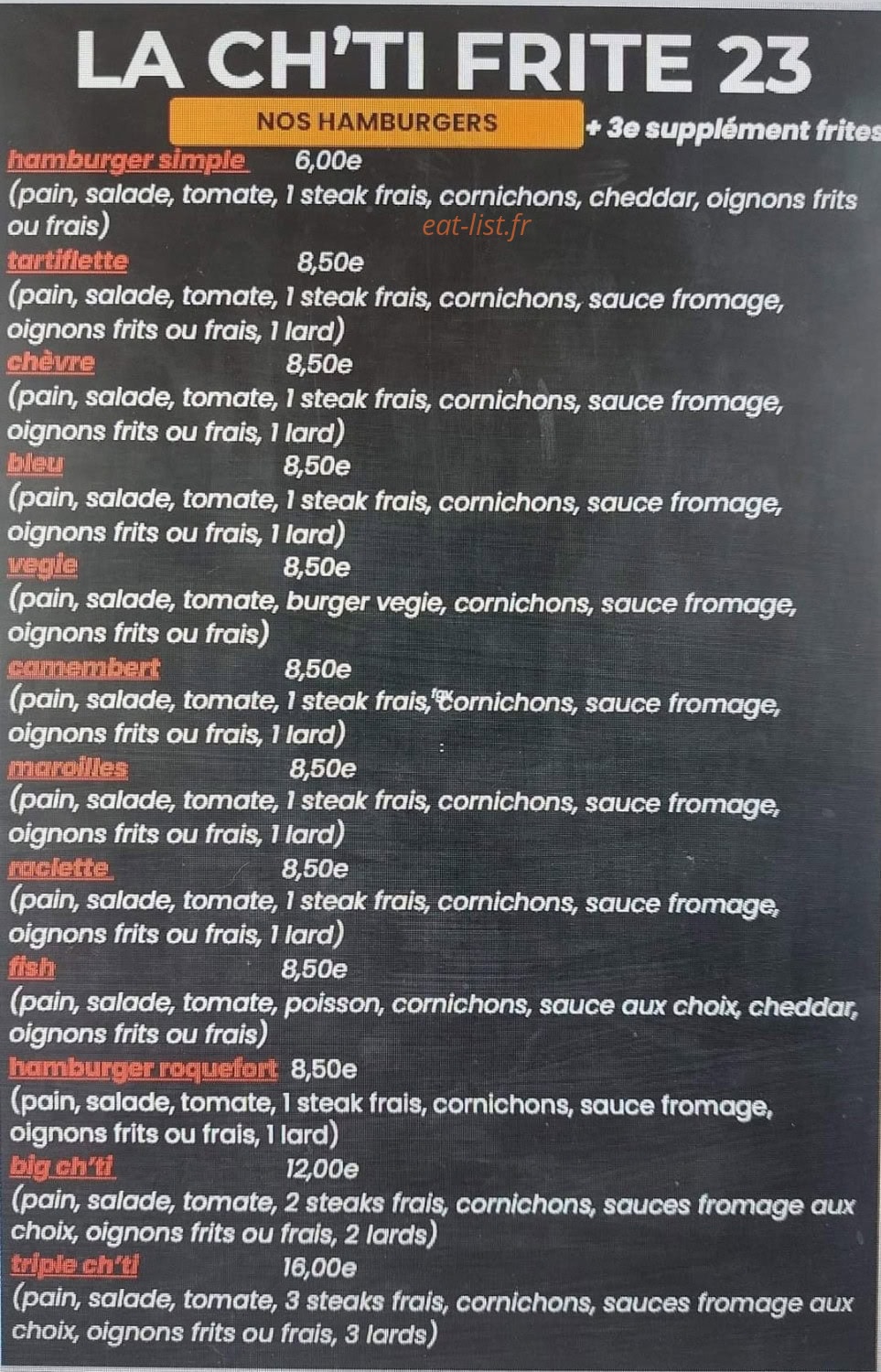 La ch'ti frite 23 — carte page 2