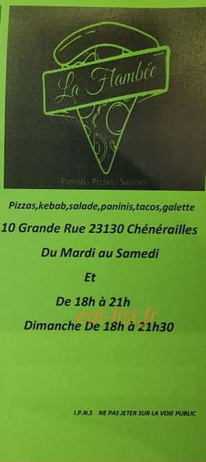 La Flambée — carte page 1