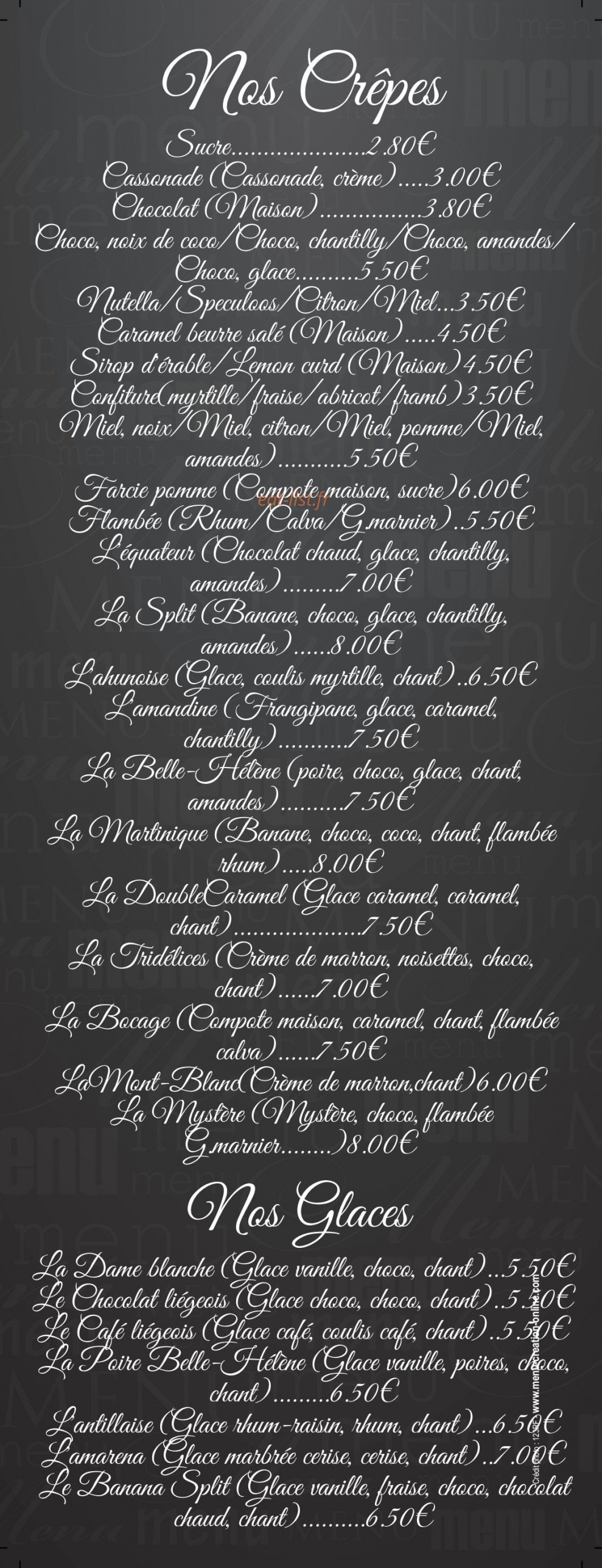 La Crêperie — carte page 4