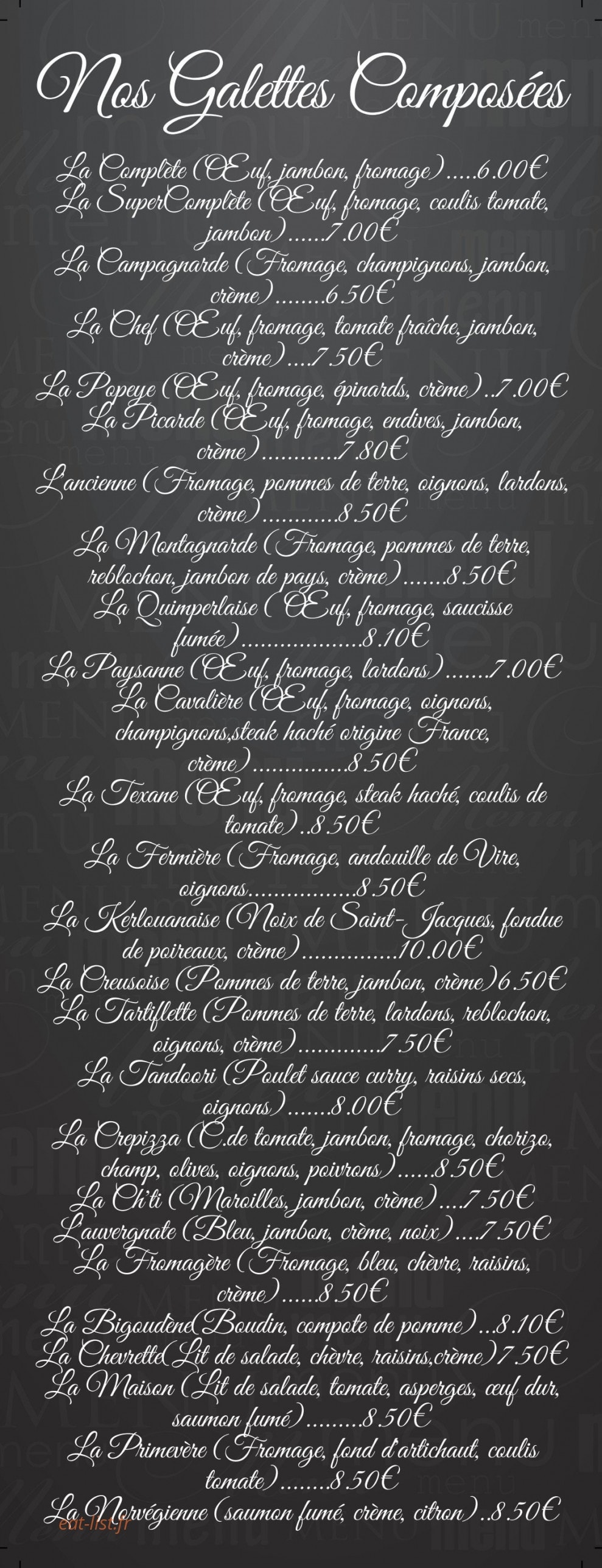 La Crêperie — carte page 3