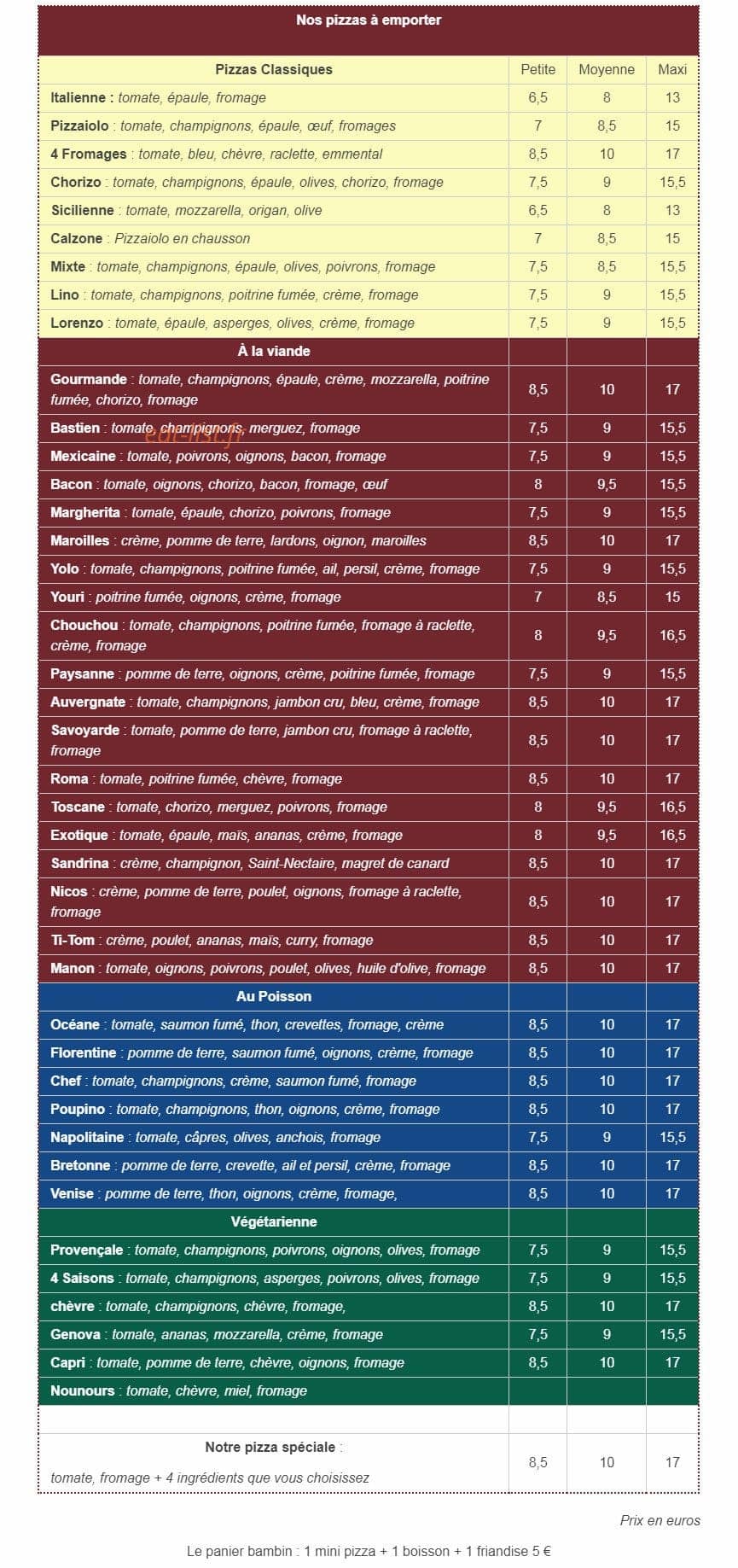 Pizza lino — carte page 1
