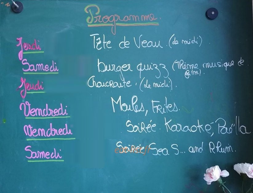 Au Bistrot D'Autrefois — carte page 1