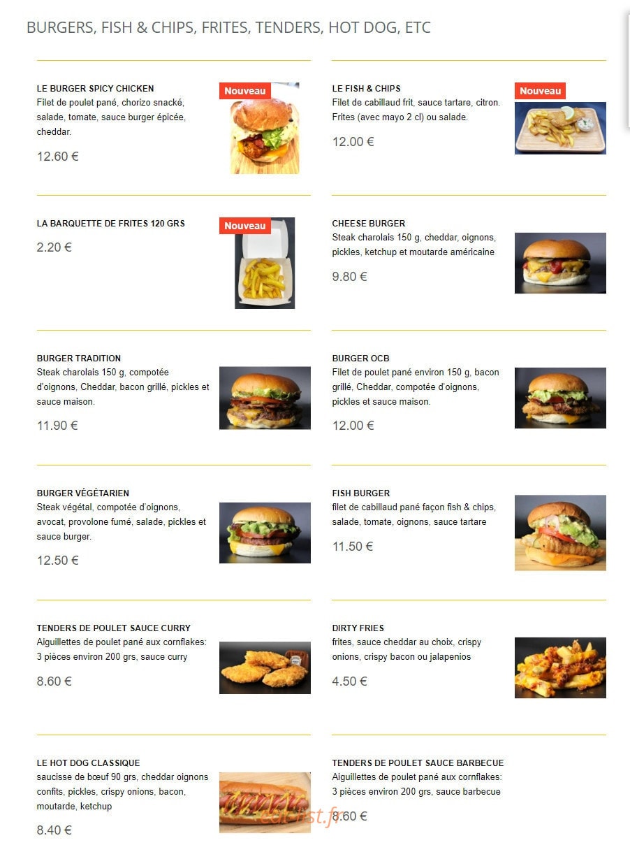 Café Du Commerce — carte page 1
