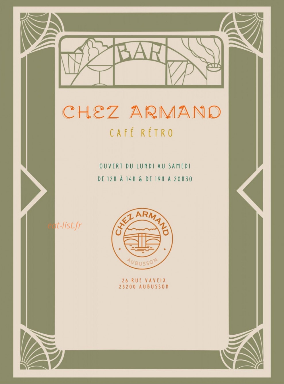 Chez Armand — carte page 1