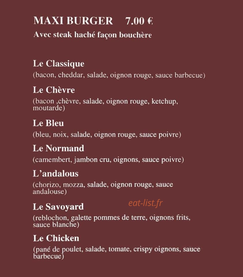 Crok Burger — carte page 3