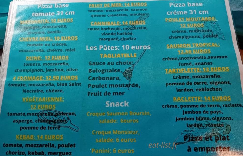 Pizzeria Ragazza — carte page 1