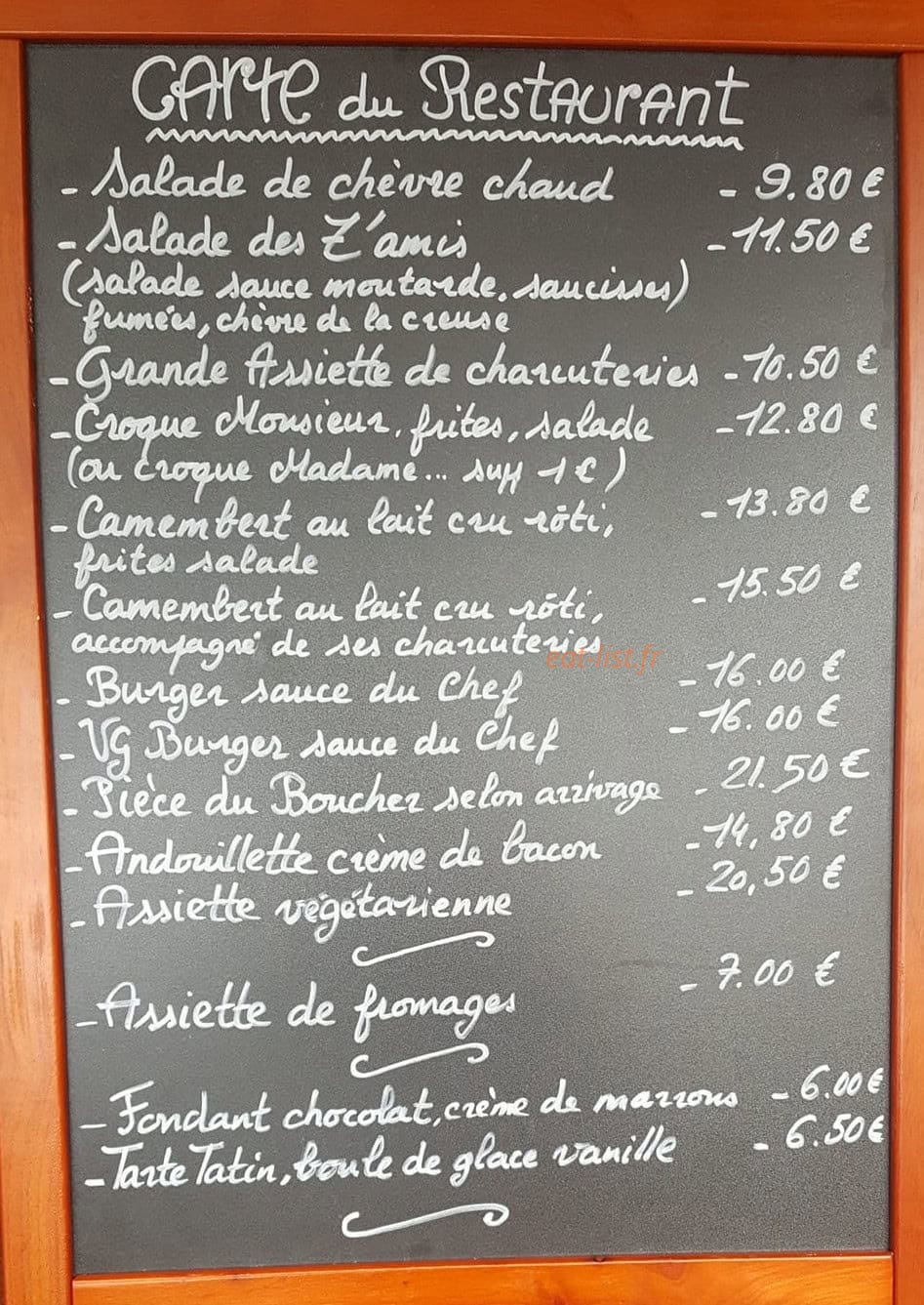 O Z’amis du Lac — carte page 1