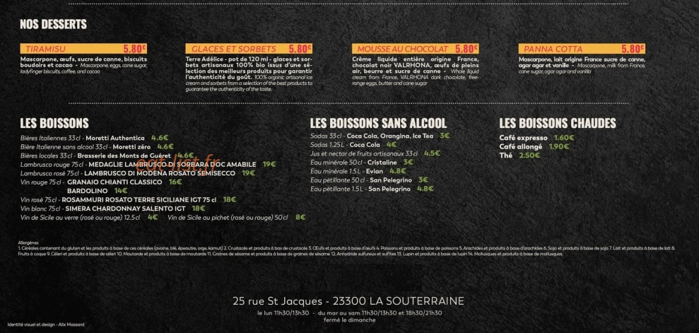 La Sybarita — carte page 2
