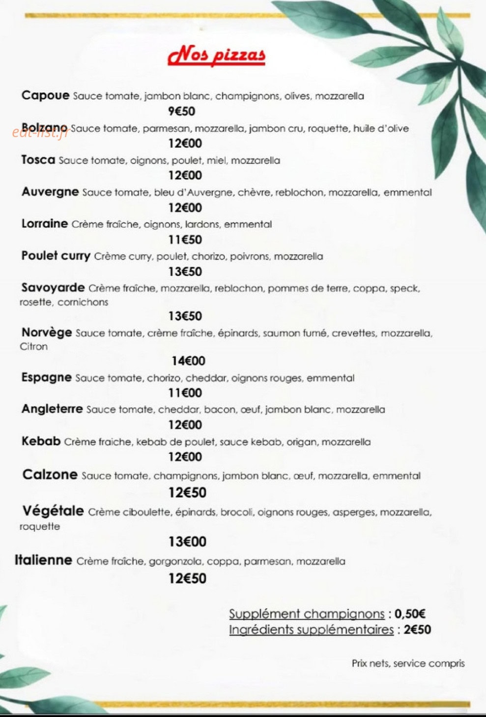 Chez Nathalie — carte page 2