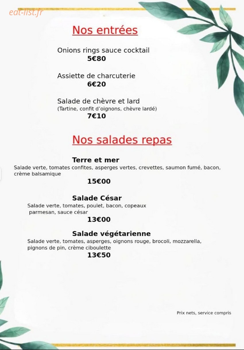 Chez Nathalie — carte page 1