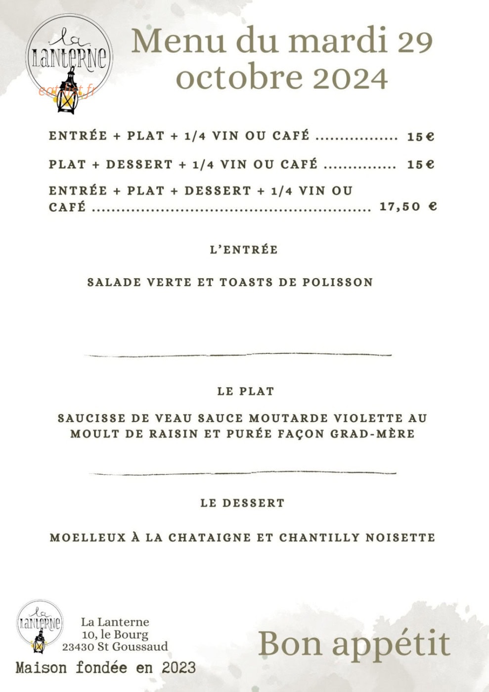 La Lanterne — carte page 1