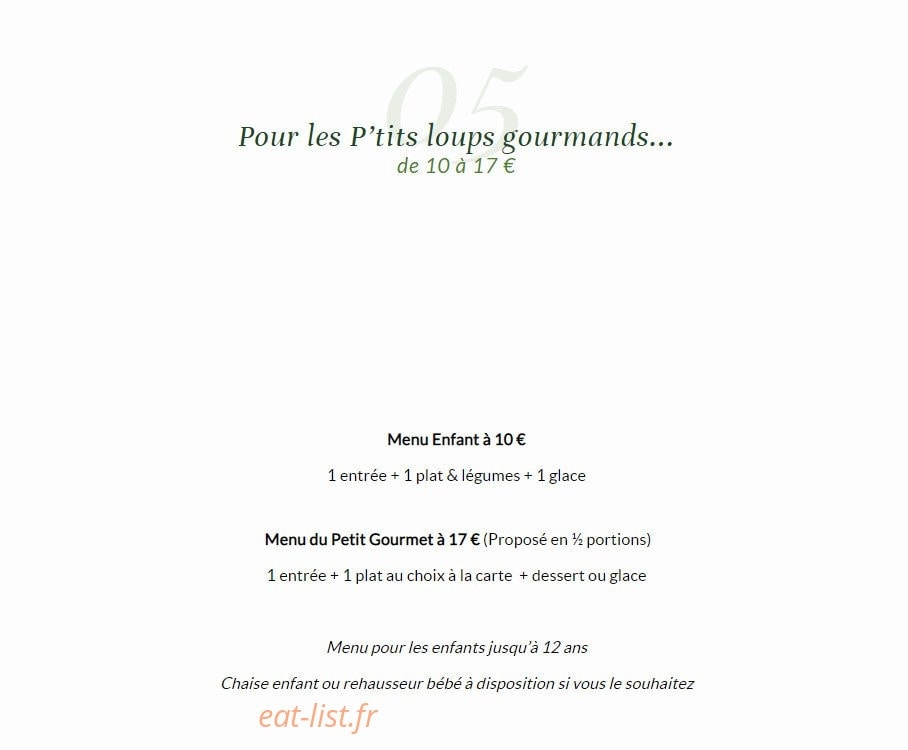 La Bonne Auberge — carte page 5
