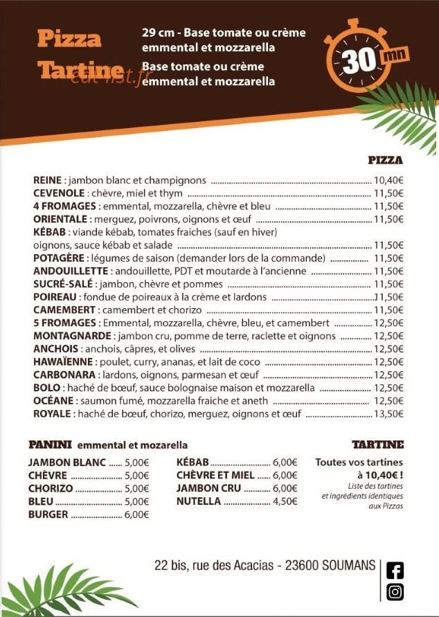 Le Tikki's — carte page 1
