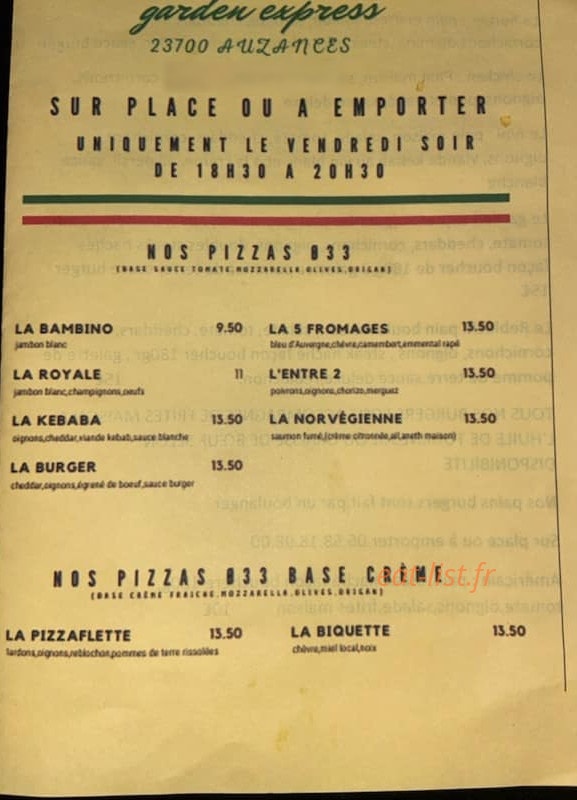 Garden express — carte page 1