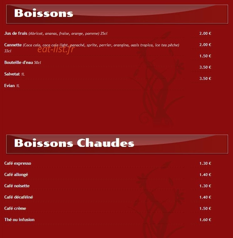 La pause gourmande — carte page 6