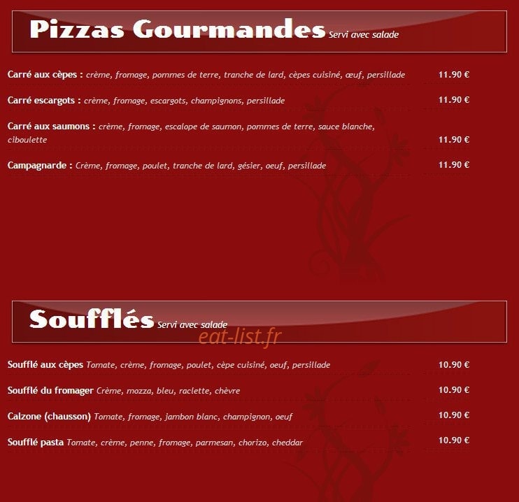 La pause gourmande — carte page 3