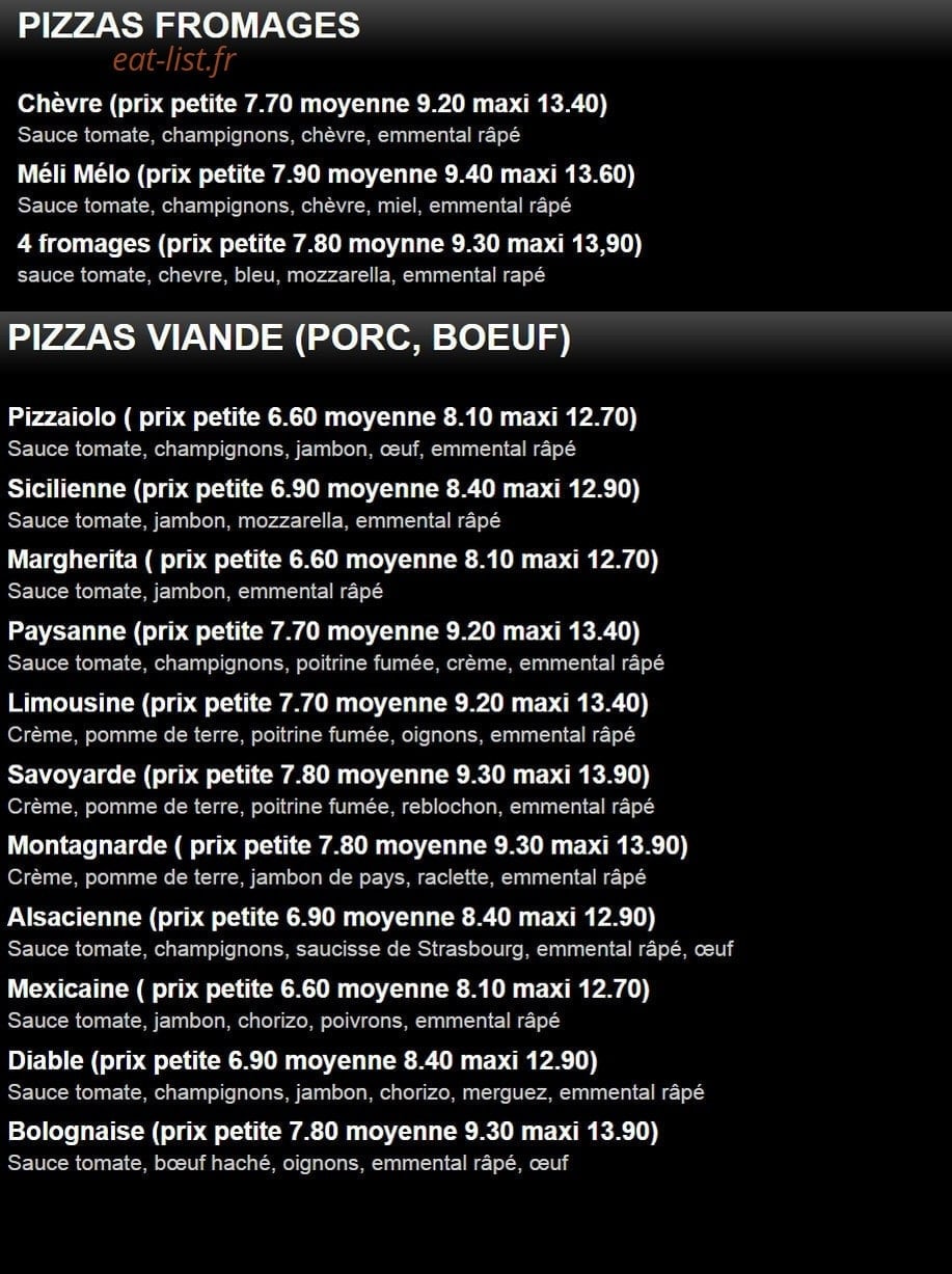 Pizz' à Dun — carte page 2