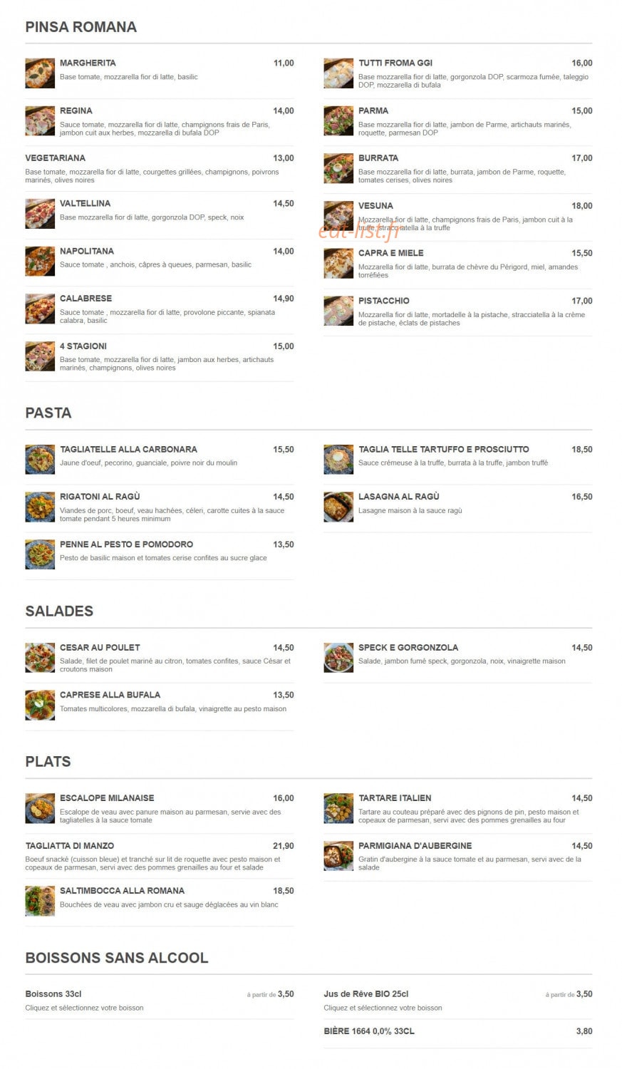 Aperitivo — carte page 1