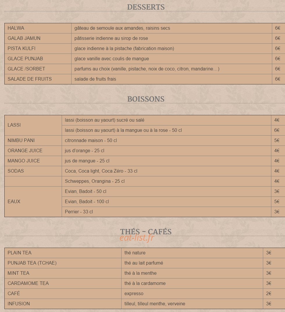 Chez Manija — carte page 4