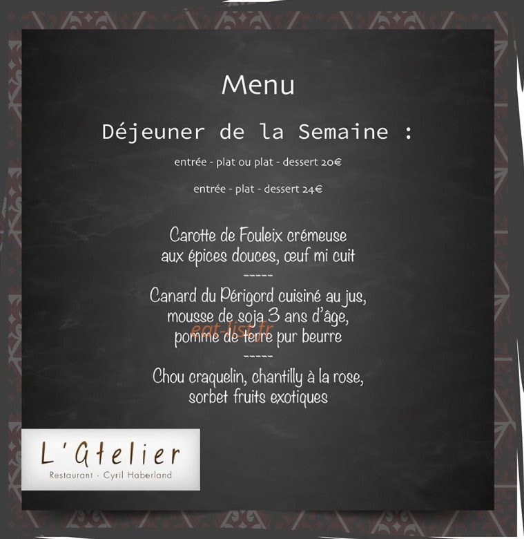 L'Atelier — carte page 1