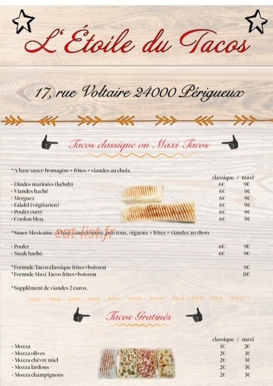 L'étoile du tacos — carte page 1