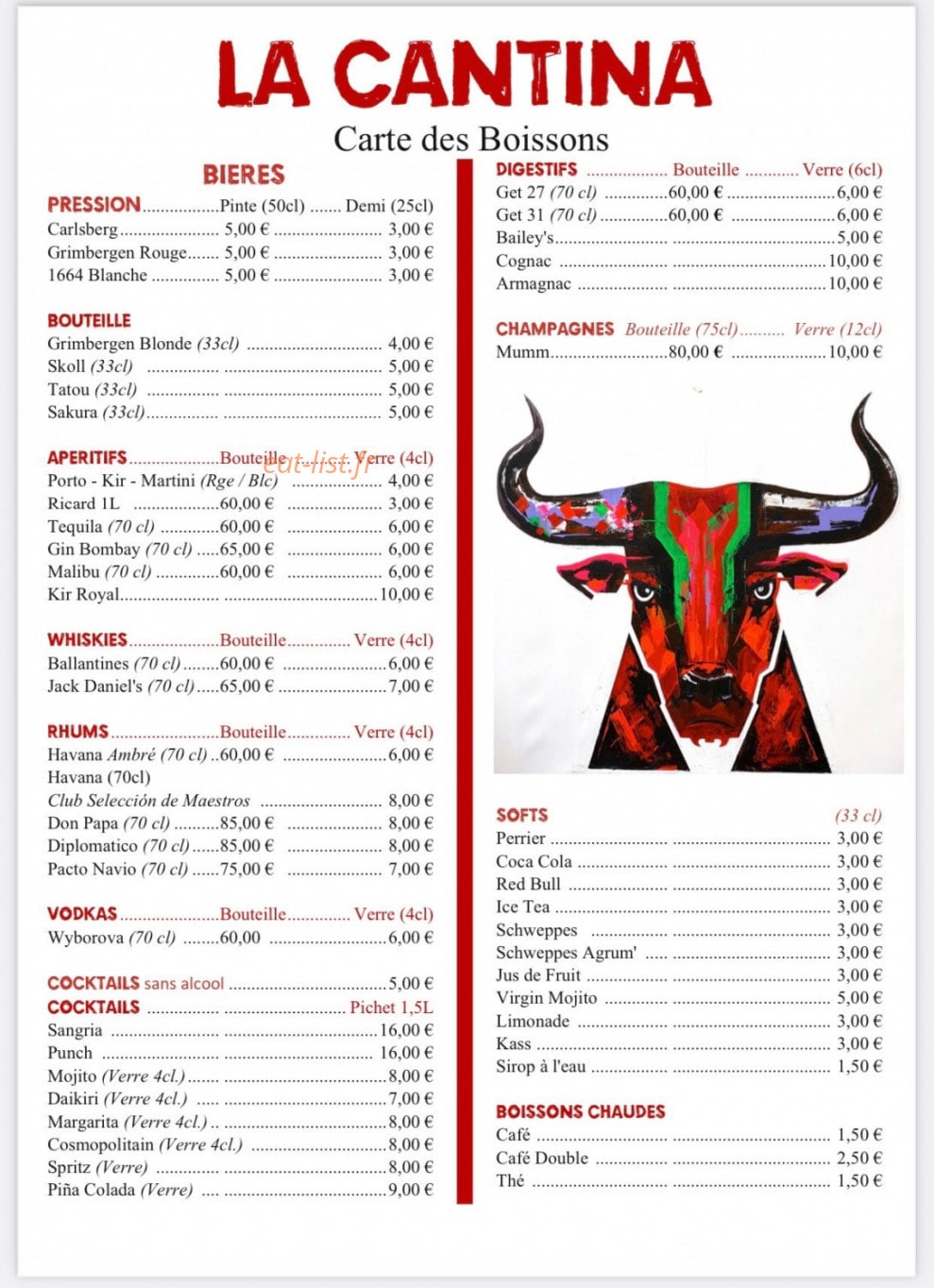 La Cantina — carte page 2