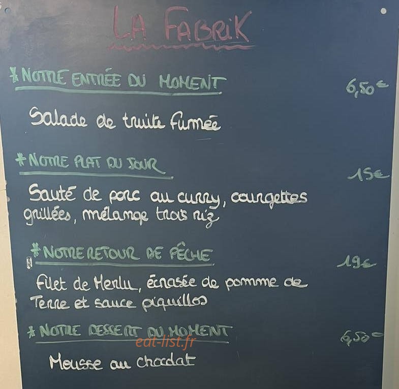 La Fabrik — carte page 2