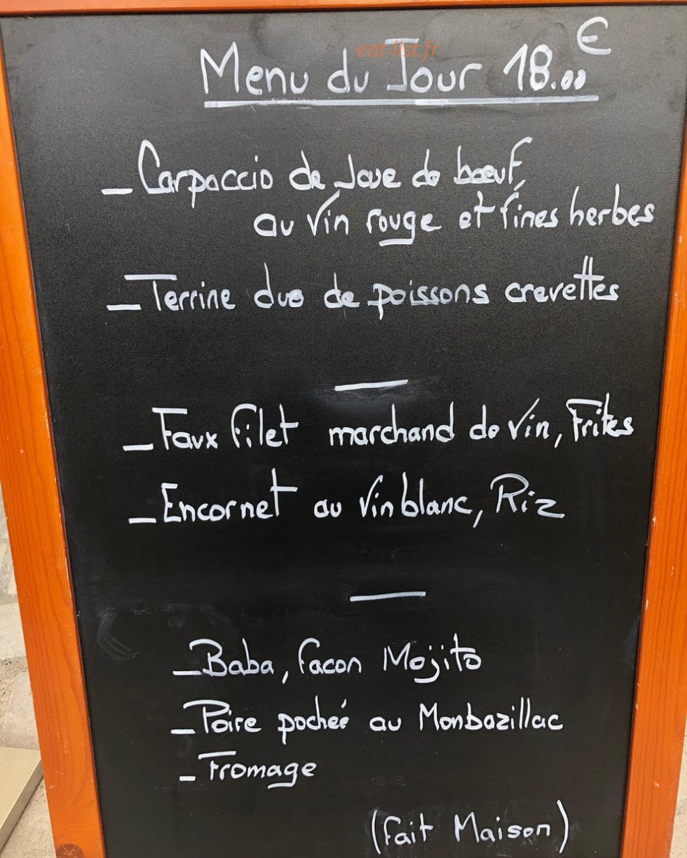 Le Cabanon — carte page 1