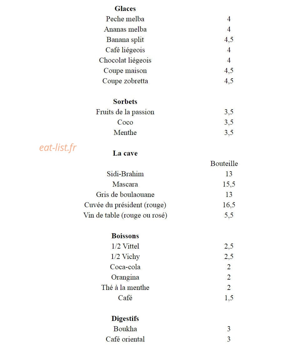 Le chameau gourmand — carte page 2