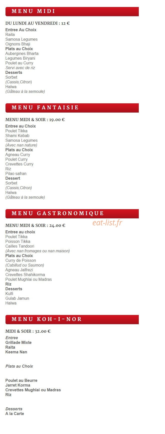 Le Koh I Nor — carte page 2