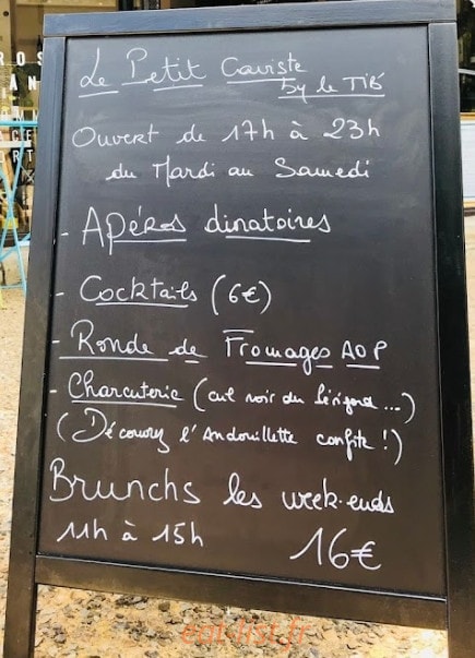 Le Petit caviste — carte page 1