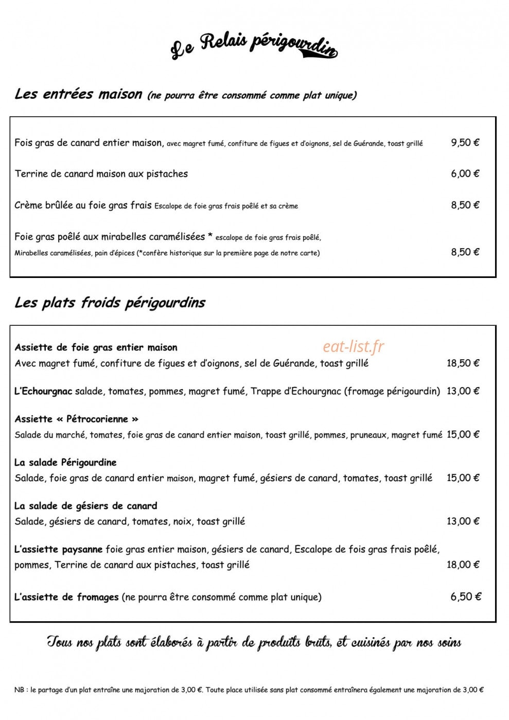 Le Relais Périgourdin — carte page 5