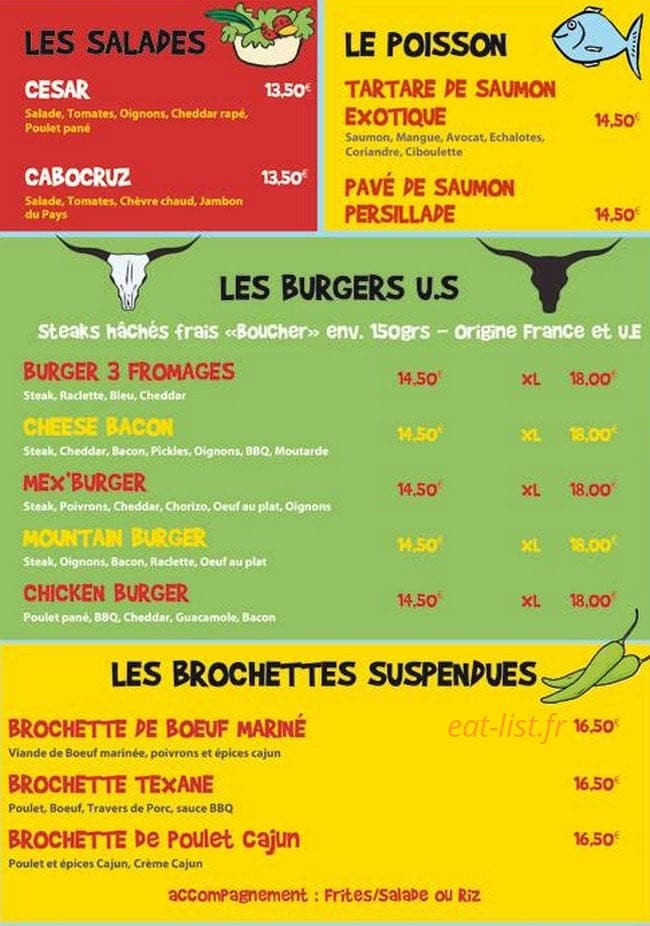 Le Tex Mex — carte page 2