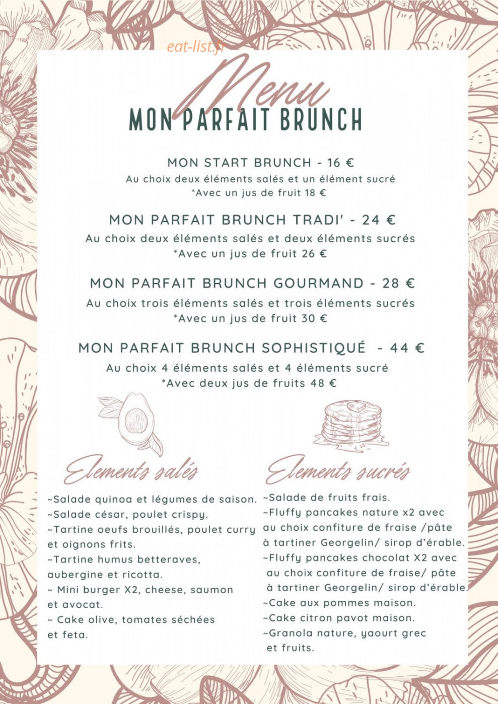 Mon Parfait Brunch — carte page 1