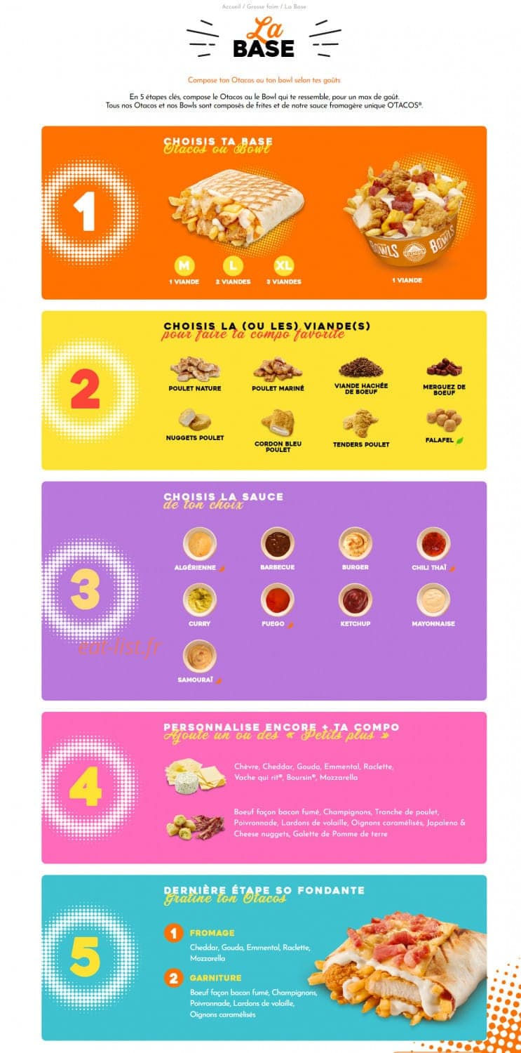 O'tacos — carte page 1