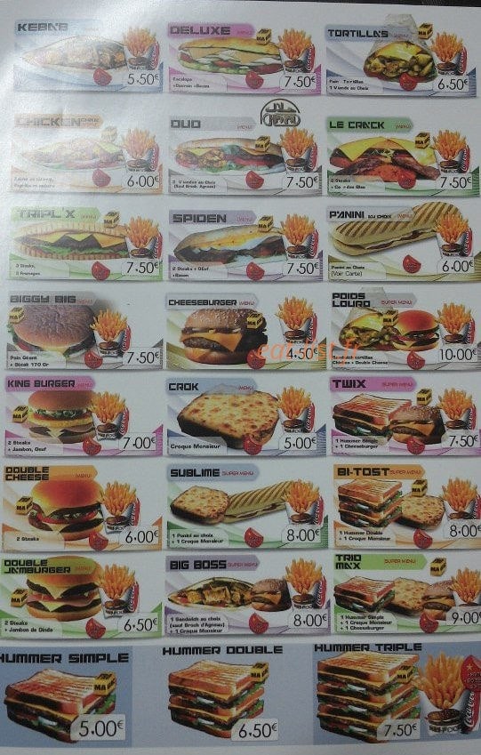 Peri-Food — carte page 1