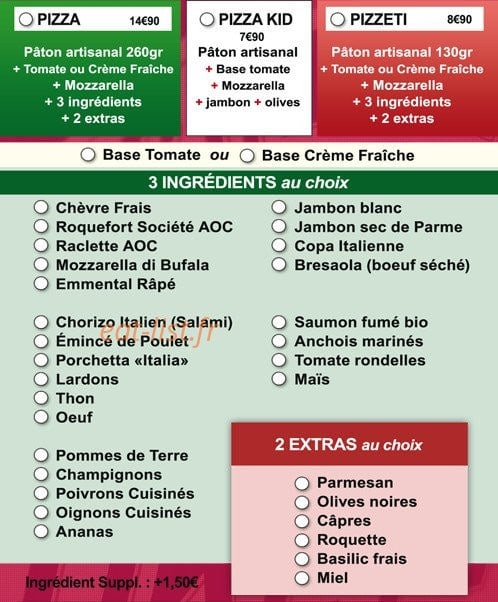 Pizza Donléo — carte page 1