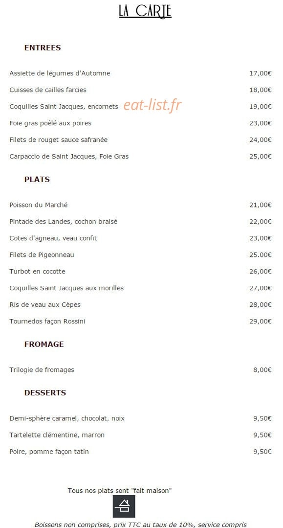 Restaurant L'épicurien — carte page 2