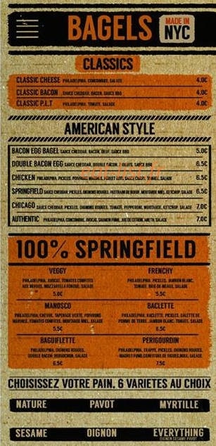 Springfield Bagels — carte page 2