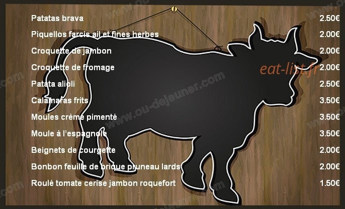 Tapas a domicile — carte page 2