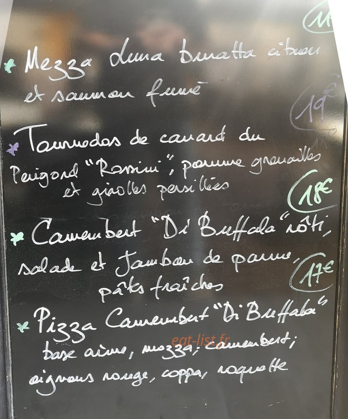 Trattoria les coupoles — carte page 1