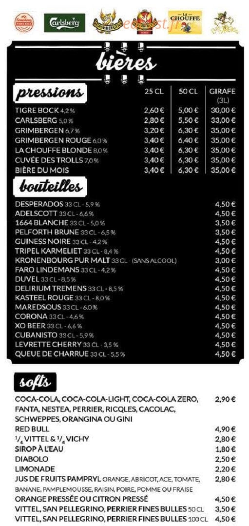 Watson's Pub — carte page 3