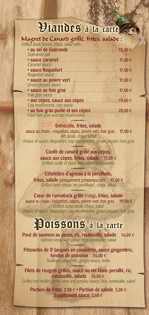 Aux Cèpes Enchantes — carte page 3