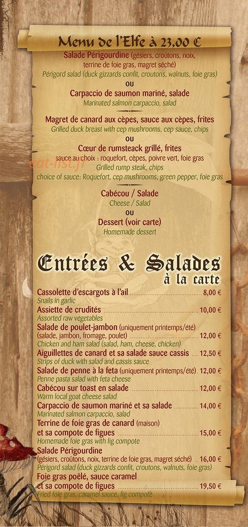 Aux Cèpes Enchantes — carte page 2