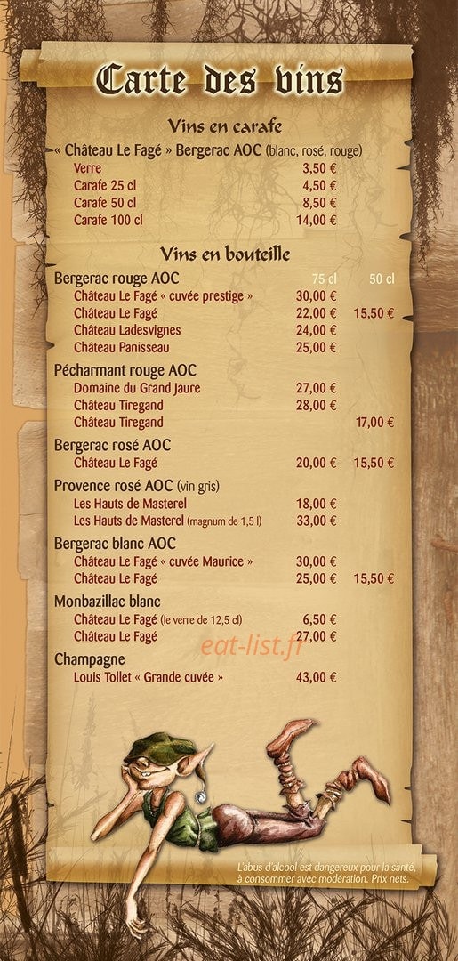 Aux Cèpes Enchantes — carte page 5