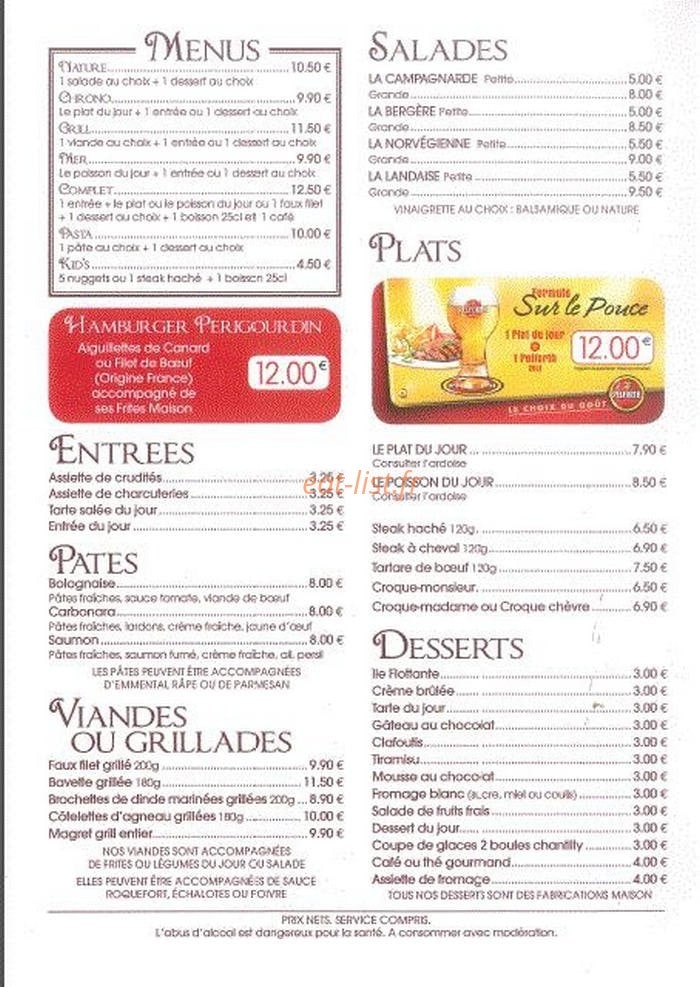 Brasserie carrefour market — carte page 5