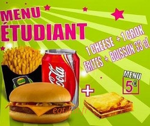Burger shop — carte page 1