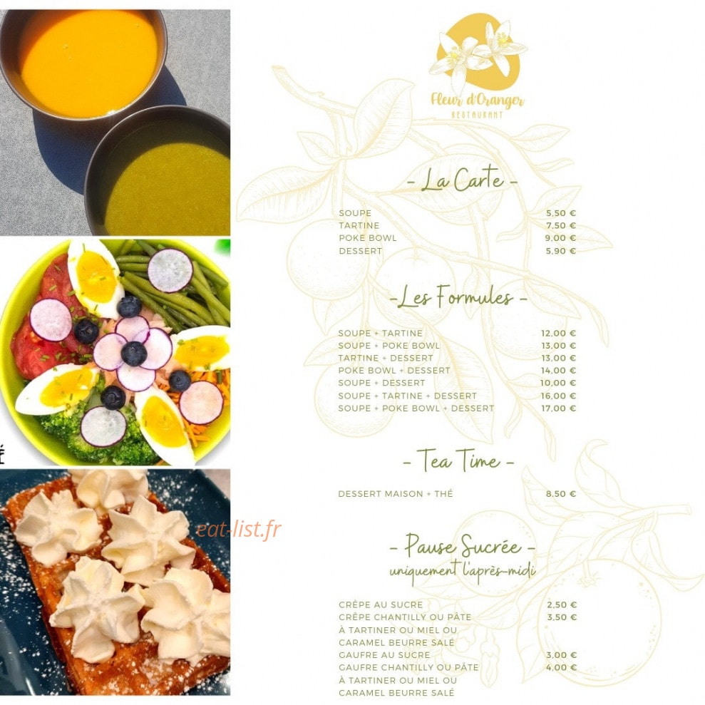 Fleur d'Oranger — carte page 1